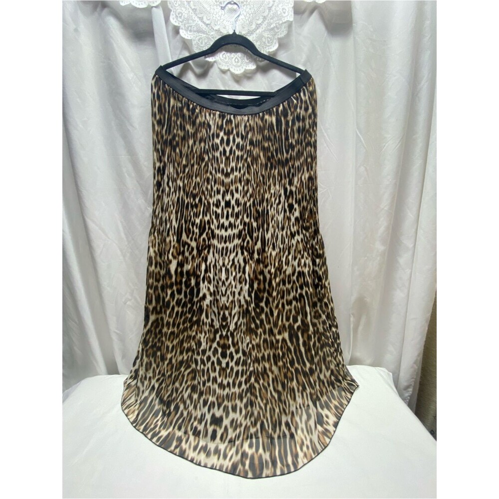 * East 5th XL women’s skirt Leopard Print Midi Skirt Brown Black semi sheer